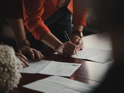 Legal documents being signed