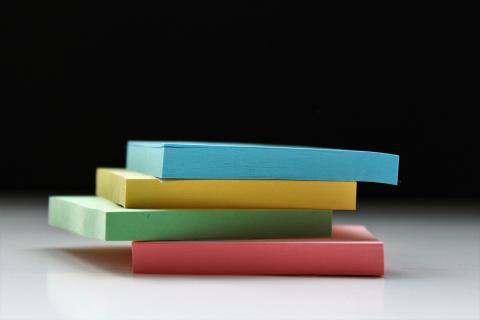 Pile of coloured sticky notes